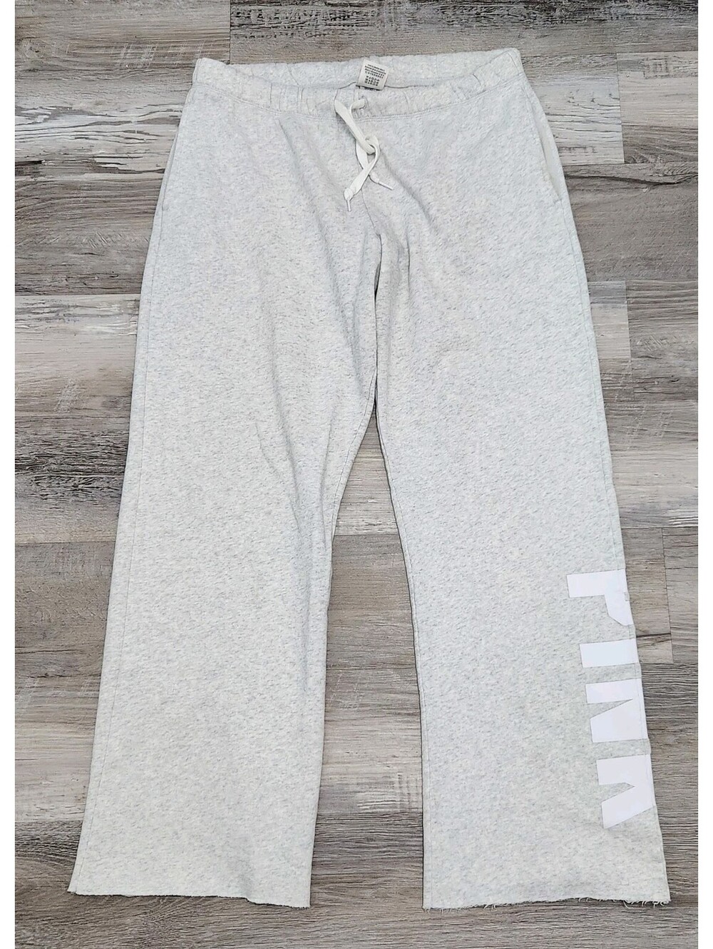 Vtg Y2k Victoria Secret Pink Pants Wide Leg Medium Grey Baggy